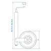 Neuswiel 48mm kunststof velg met luchtband 260x85mm - 5
