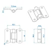 Scharnier 73x61mm - 5