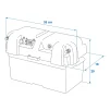 Accubak 35x18x20cm 2x USB - 1x 12V stekkerdoos - Voltmeter - 5