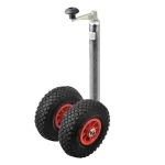 Dubbel neuswiel 48mm 2x velg kunststof met luchtband 260x85mm