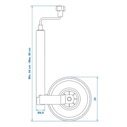 Neuswiel 48mm kunststof velg met luchtband 260x85mm