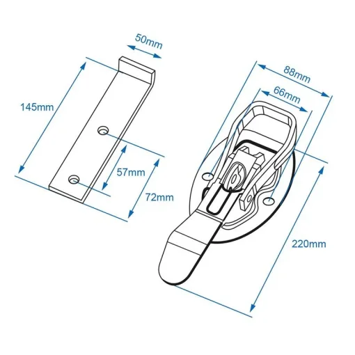Spansluiting 220x40mm met tegenstuk