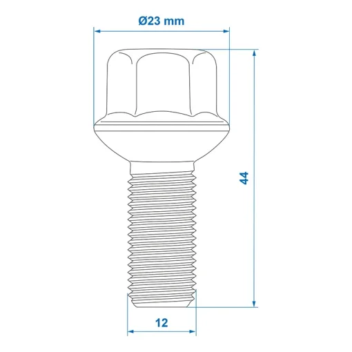Wielbout M12x1,5 conisch bol set van 5 stuks