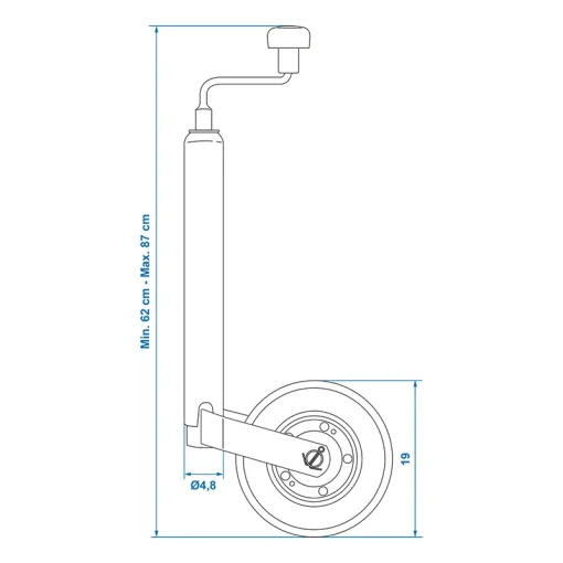 Neuswiel 48mm velg metaal met rubberband 200x50mm