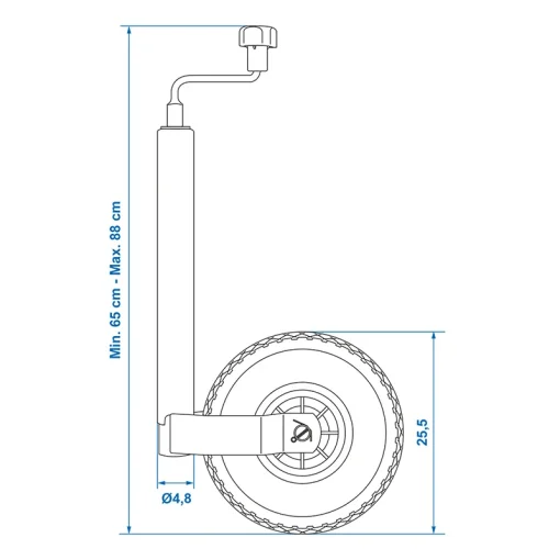 Neuswiel 48mm velg metaal en luchtband 260x85mm