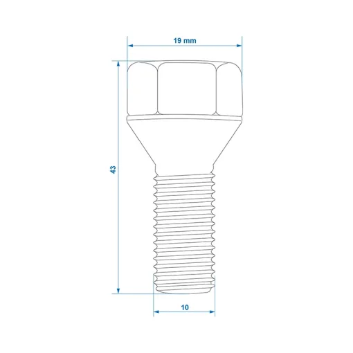 Wielbout M12x1,5 conisch kegel set van 4 stuks