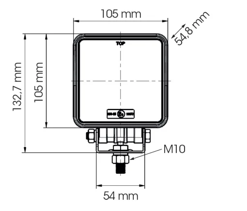 Werklamp LED 10-30V vierkant 2000 lumen